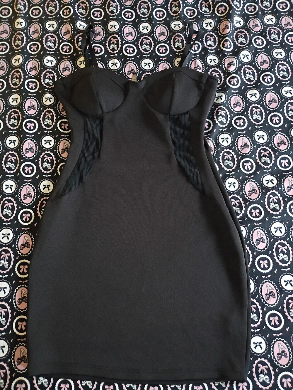 Forever 21 Black Mini Dress with Mesh Side Panels